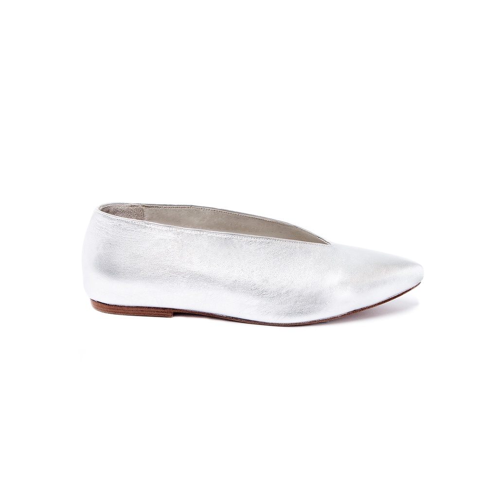 ELLA &  GLO Zane Silver Flats - Sepatu flats wanita