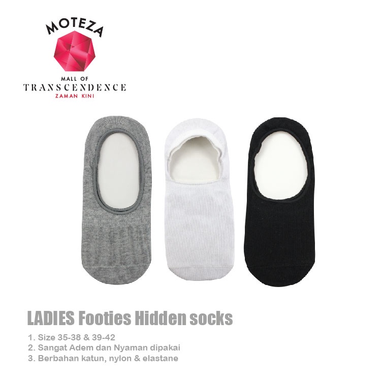 Moteza Kaos Kaki Pendek Bawah mata kaki Wanita Invisible / Hidden Socks