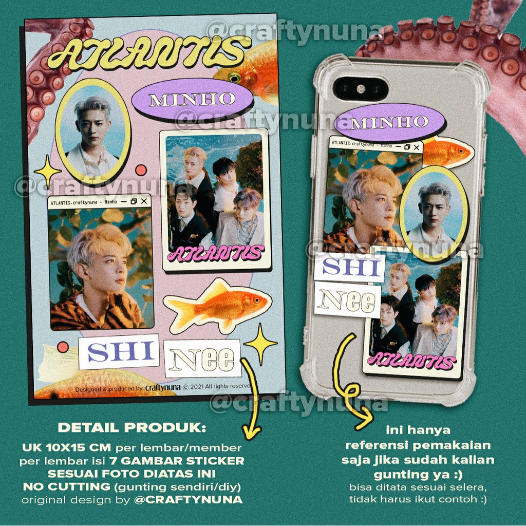 SHINee ATLANTIS Sticker Set by Crafty Nuna 2021 shawol stiker case hp kpop album baru aesthetic key