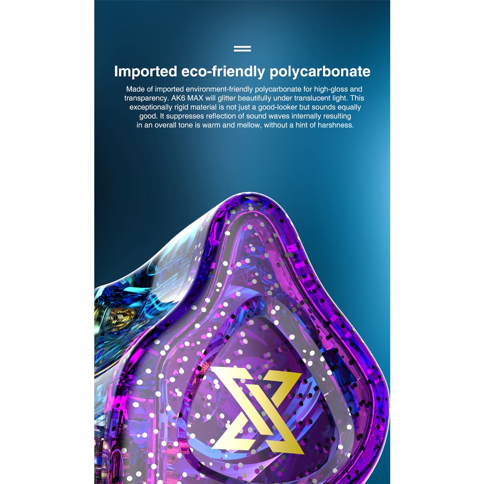 QKZ AK6 MAX In Ear Earbuds Earphone Dynamic Drivers Monitor HiFi Sound