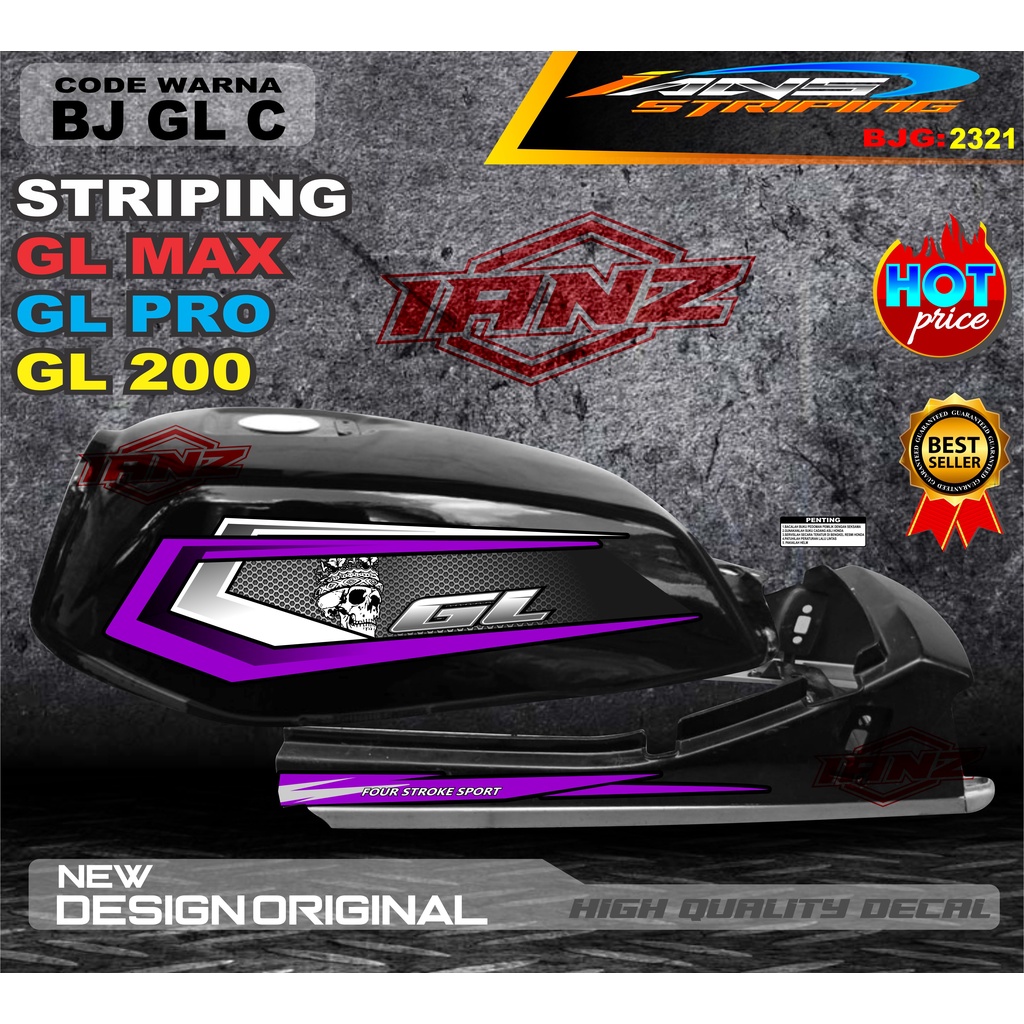 STIKER STRIPING GL MAX GL PRO TERBARU / VARIASI STIKER GL TERMURAH / COSTUM STRIPING GL MAX / STIKER MOTOR