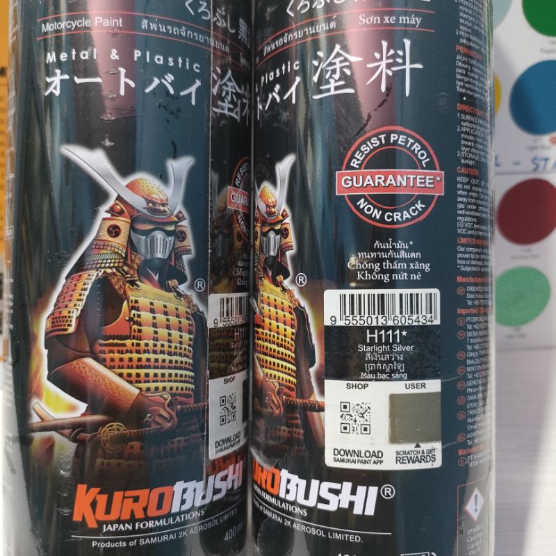 Pilok Pilox Cat Samurai Starlight Silver H111 111 Silver 400ml Cat Semprot Samurai Paint Kurobushi Aerosol 400 ml