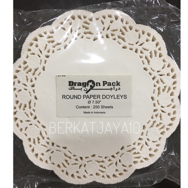 Paper Doilies PUTIH 7.5” isi 250 pcs Alas Renda Kertas Doyleys 7,5” atau 19 cm