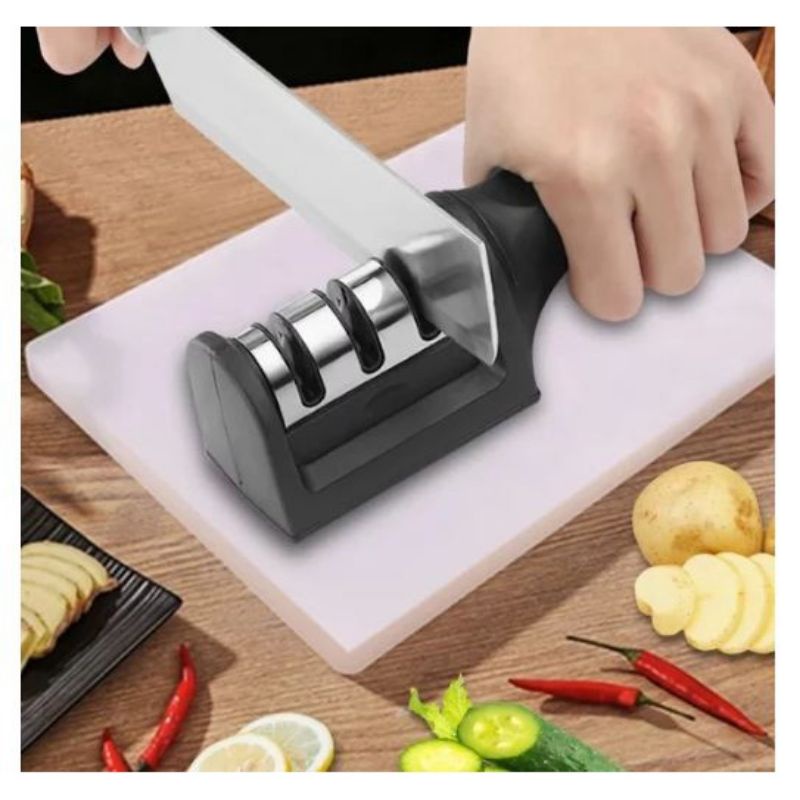 [BISA COD] Alat Pengasah Pisau Gunting Dapur 3 Kepala Garis Asahan Penajam Pisau Penajam swift sharp Knife Sharpene