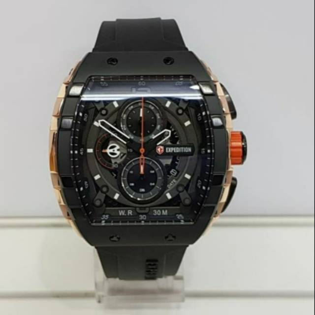 JAM TANGAN PRIA EXPEDITION E6782 6782 ROSEGOLD BLACK ORIGINAL
