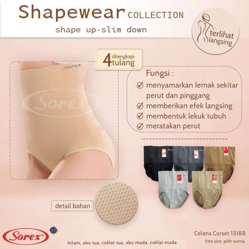 CD KORSET SOREX 13188 13187 13189 Celana Dalam  Slimming Corset CD Pelangsing 4 Penyangga