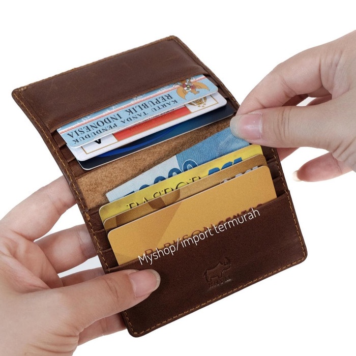 w501ee Rhym Original - Dompet Kulit Asli - Dompet Kartu Pria - R23 - Cokelat Tua Fv0101