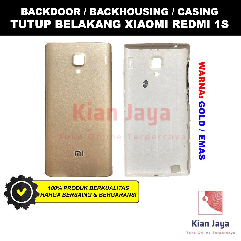 Backdoor Xiaomi Redmi 1s Back Cover Tutup Belakang Baterai Cassing Casing Backcase Original