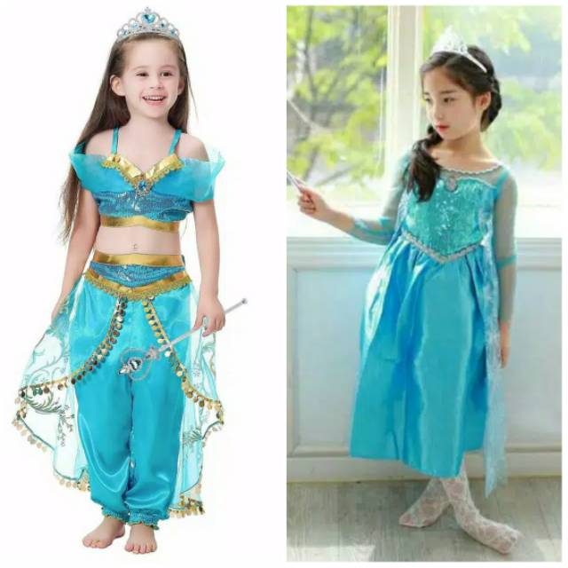 Jual Kostum Jasmine Aladdin Dan Kostum Elsa Frozen | Shopee Indonesia