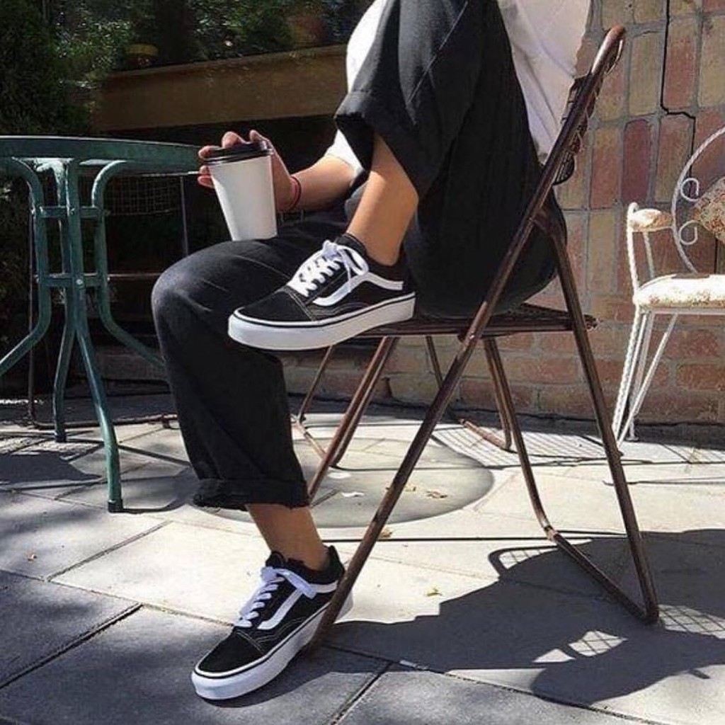 Sepatu Vans Impor Oldskool Black White Sneakers Pria Hitam Putih Kado Hadiah Sekolah Kuliah Kerja