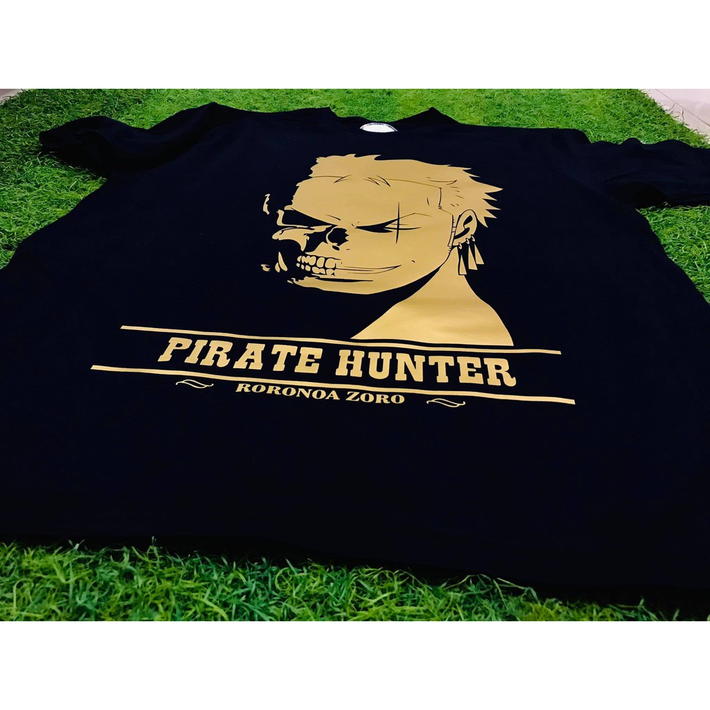 Tshirt Anime RORONOA ZORO SKUL GOLD Onepiece Mugiwara Manga