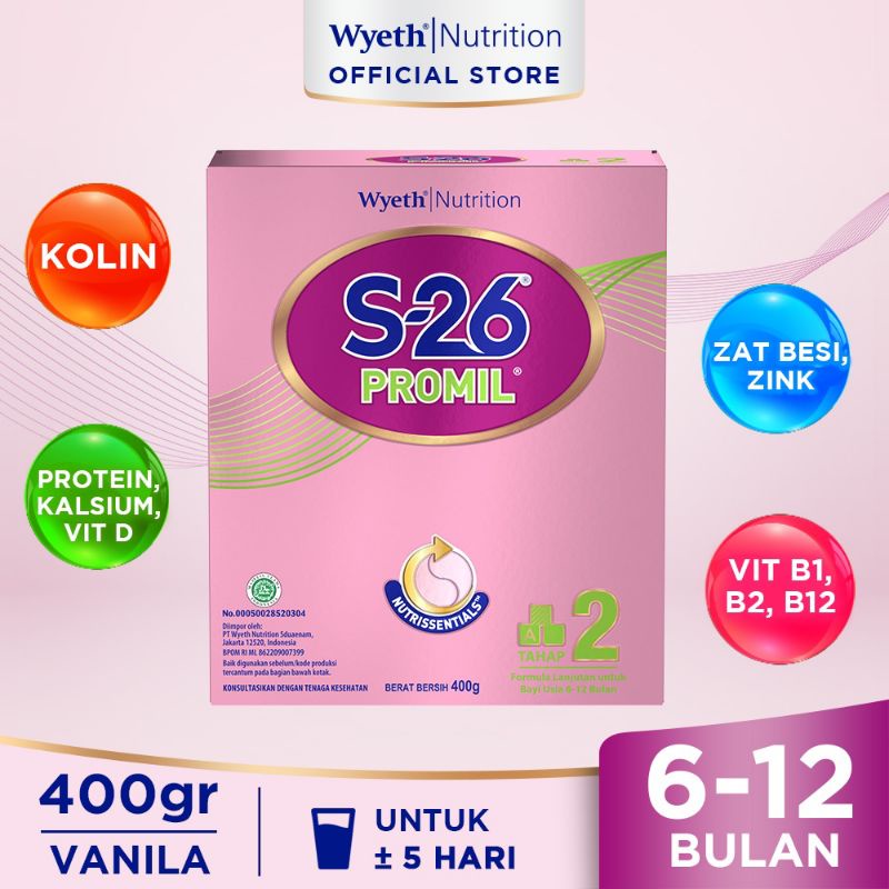 S-26 Promil 2 Usia 6-12 Bulan 400 Gr - S26 Susu Formula Bayi