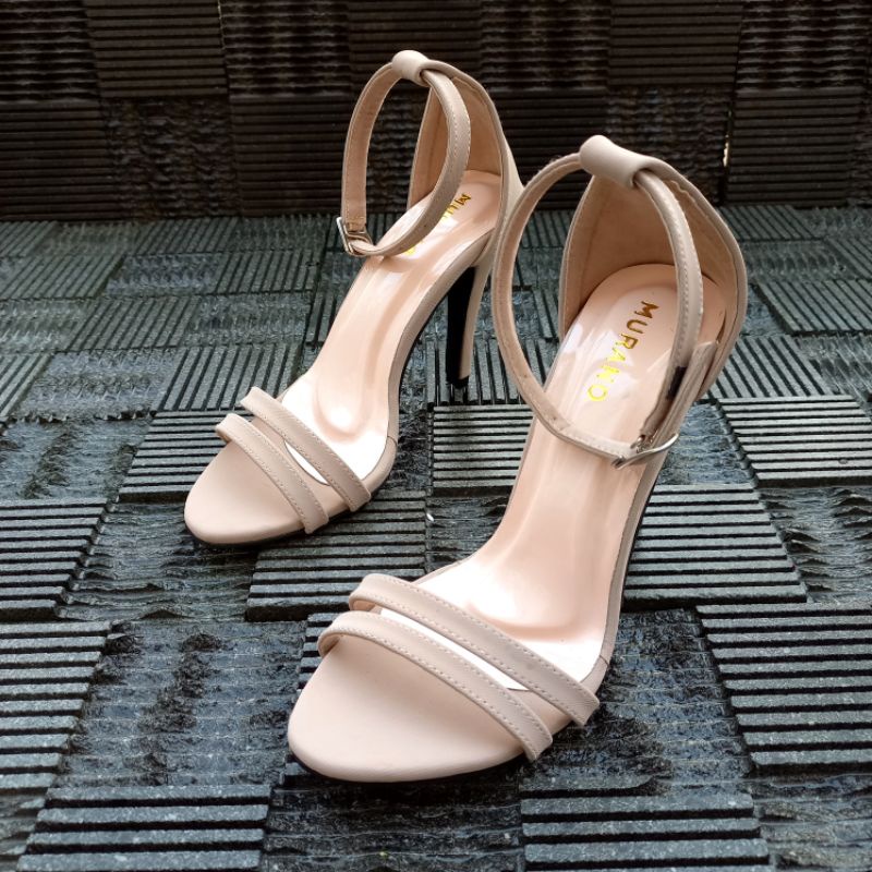 Murano Amora Cream Heels 10 cm Kualitas Premium Size 32-43