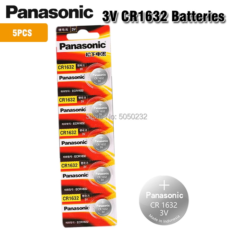 5 Pcslot PANASONIC CR1632 1632 DL1632 3V Baterai Lithium Tombol Sel Baterai Koin