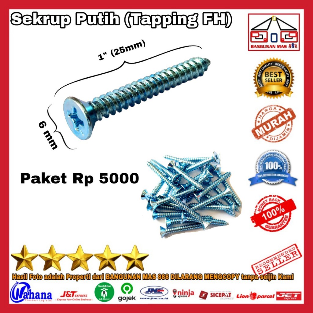 Jual Sekrup Putih X In Isi Pcs Kepala Mm X Panjang Mm Tapping Fh Self Tapping