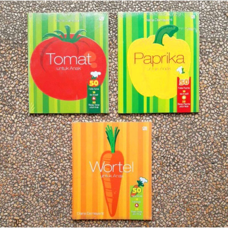 [ ORi ] buku Pengetahuan Anak .Ensiklopedia.Ide Kreatif Resep Tomat.Paprika.Wortel Untuk Anak Paud T