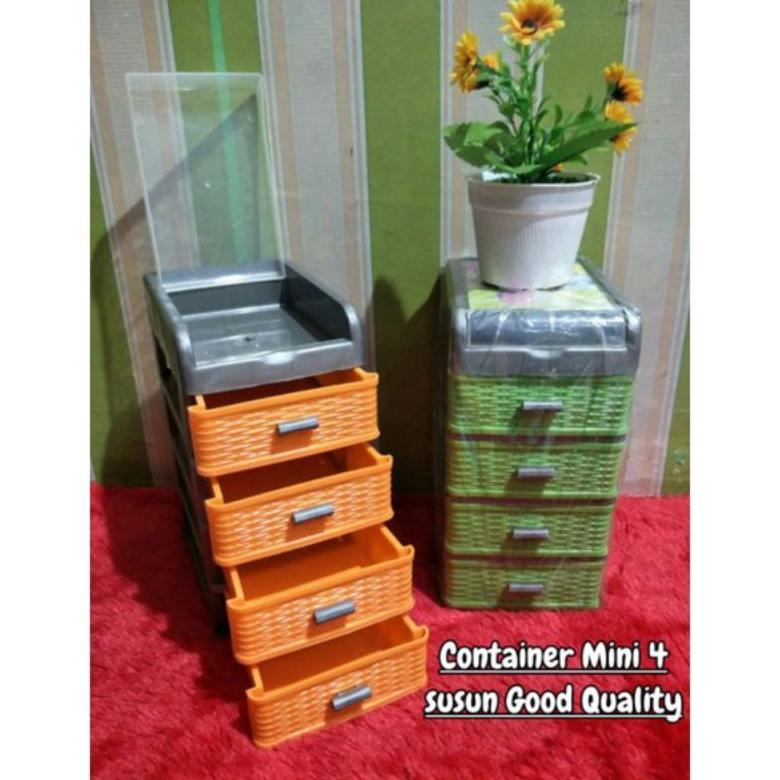 Container Mini Laci Susun 4 / Rak Susun Laci 4 Murah