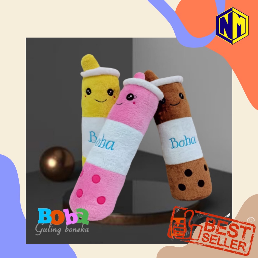 Boneka guling boba milk tea PREMIUM Harga Kaki lima tinggi 60cm Bahan Rasboa yang Halus dan Lembut