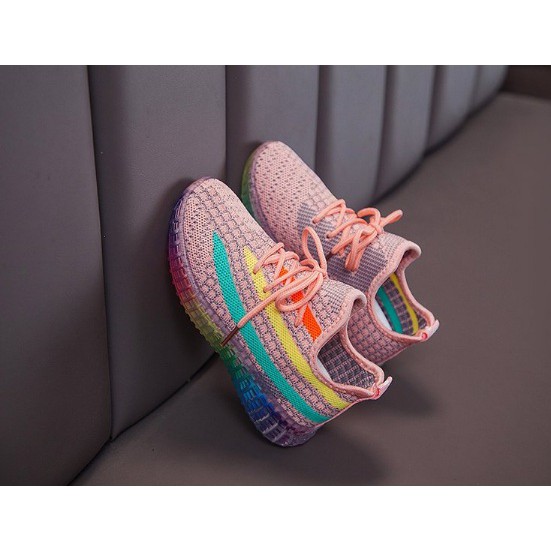 Sepatu Rainbow Sneakers Kids Shoes Non LED Sepatu Anak Size 26-37 Usia 3-9 Tahun