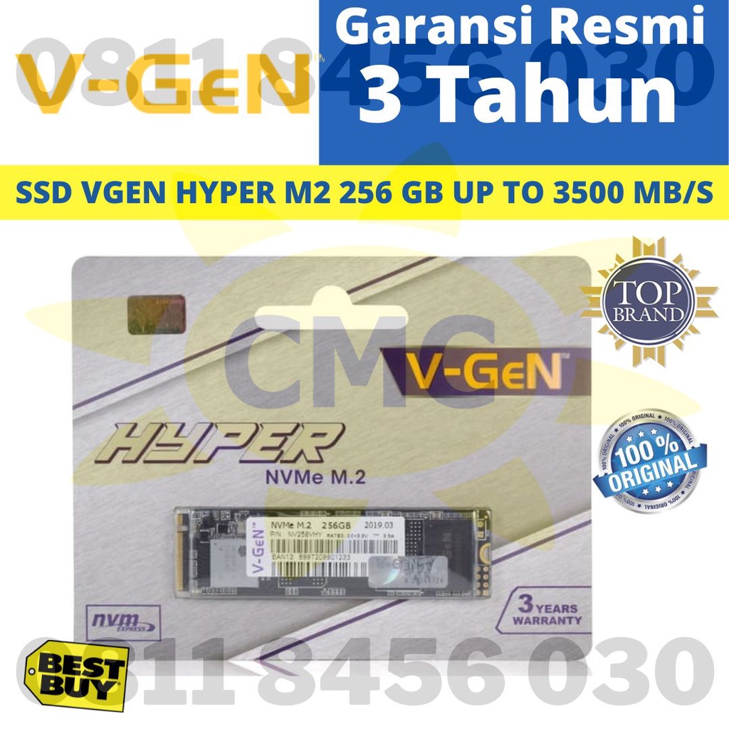 V-GEN M.2 NVMe 256GB PCIe Gen 3.0 Hyper SSD