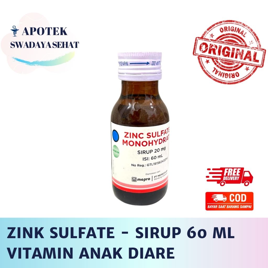 ZINK Sulfate Sirup 60 ML - Vitamin Anak Diare Zinc Syrup Mepro