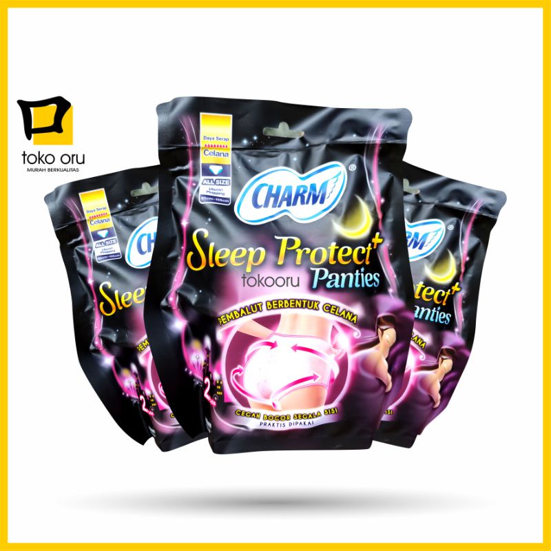 Charm Sleep Protect Plus / Protect+ Panties isi 2 Pads Pembalut Wanita