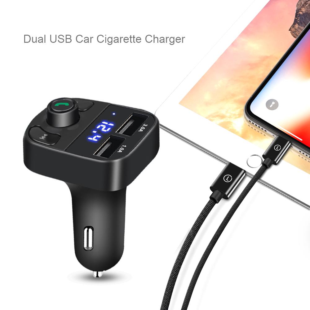 Pengisi Daya Mobil USB Ganda Bluetooth Handfree FM Transmitter MP3 Audio Player | Shopee Indonesia