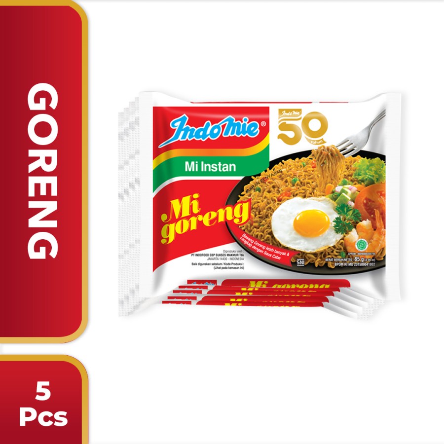 

Indomie goreng Original/ Aceh/ Rica-rica/ Geprek/ Seblak /Ayam Bawang/ Soto Mie per 5 pcs