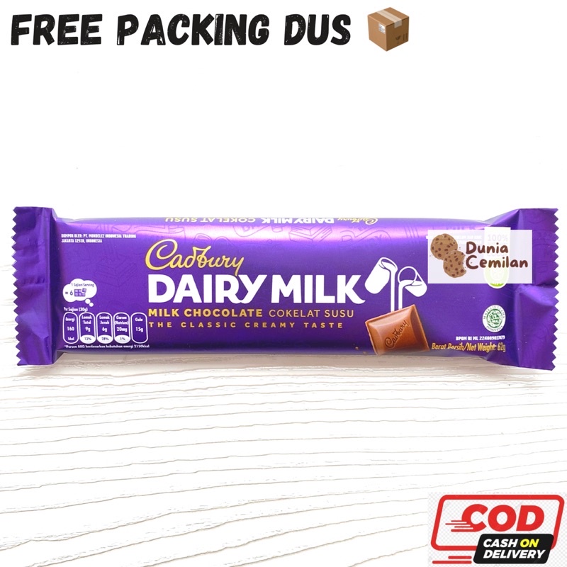 [TERMURAH!] Cadbury Dairy Milk MEDIUM 62gram SATUAN - Coklat Cadbury Dairy Milk Cashew Nut