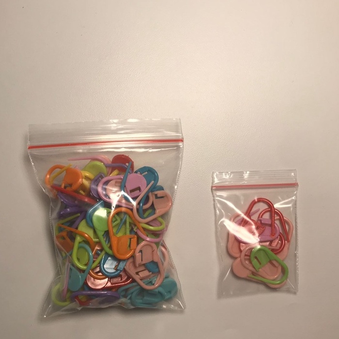 Penanda Rajutan Model Peniti - Stitch Marker / Plastic Pin Mix Color Rainbow - tersedia harga GROSIR