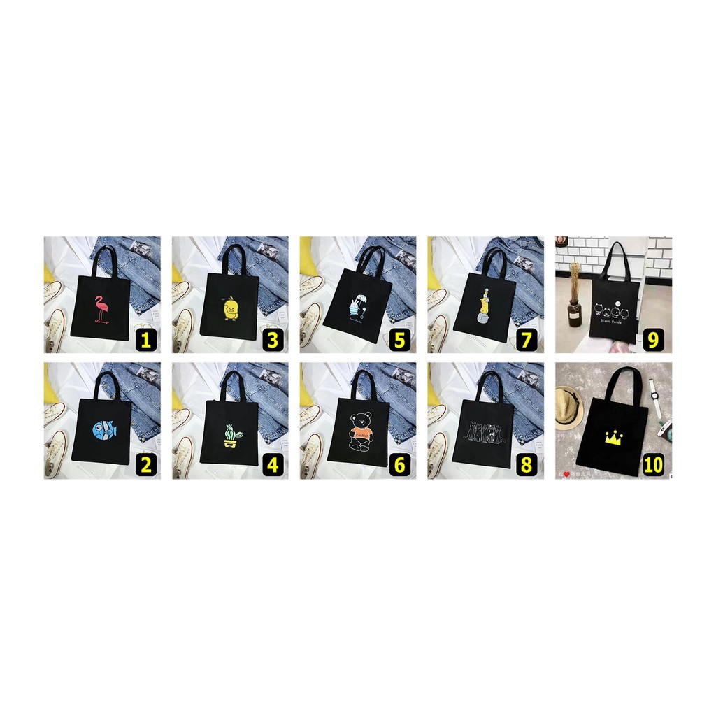 TOTEBAG WANITA MINI BARU IMPORT KOREA TAS KANVAS SHOULDER MURAH KECIL CURDURO