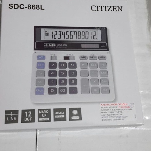 

Kalkulator Citizen Sdc 868 L 12 Digit Original