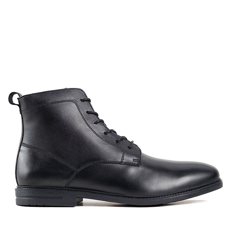 Prabu - Gayuh Black Zipper Boots Kulit Pria Hitam