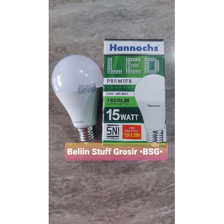 Lampu LED Hannochs PREMIER Hemat Energi 3 Watt, 5 Watt, 7 Watt, 9 Watt,12 Watt,15 Watt-Cahaya Putih