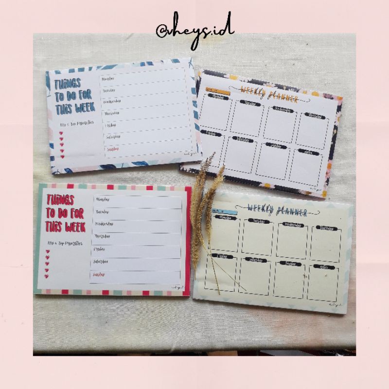 

[VHEYS.ID] 32 pcs A5 WEEKLY PLANNER AESTHETIC TO DO LIST NOTEPAD MEMOPAD STATIONARY