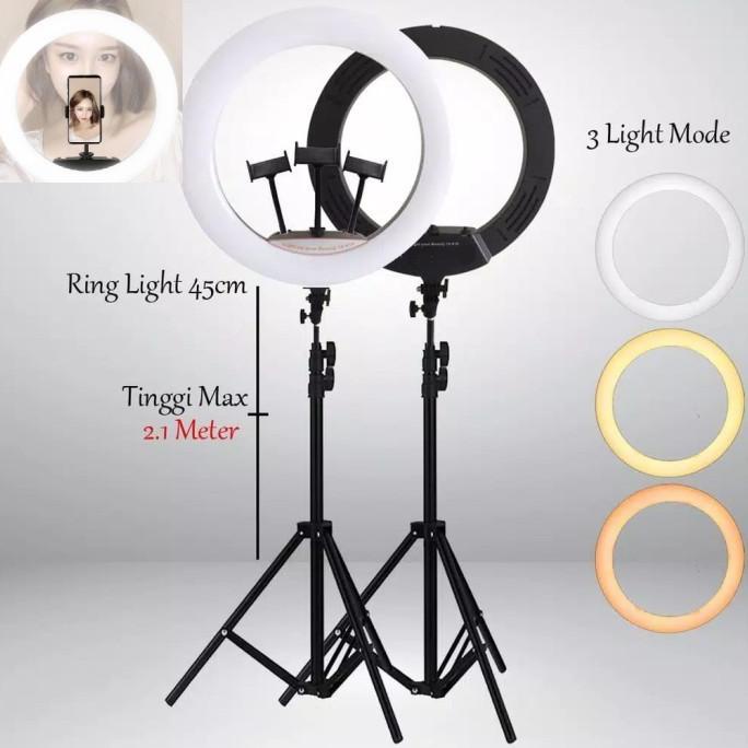 Ringlight Led Ring Light Lampu Hias Mua Led 3 Mode Diameter 40Cm Besar