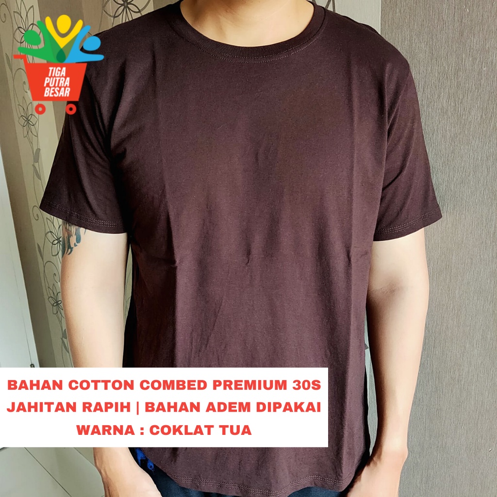 KAOS POLOS PREMIUM 100% KATUN COMBED 30S BERKUALITAS