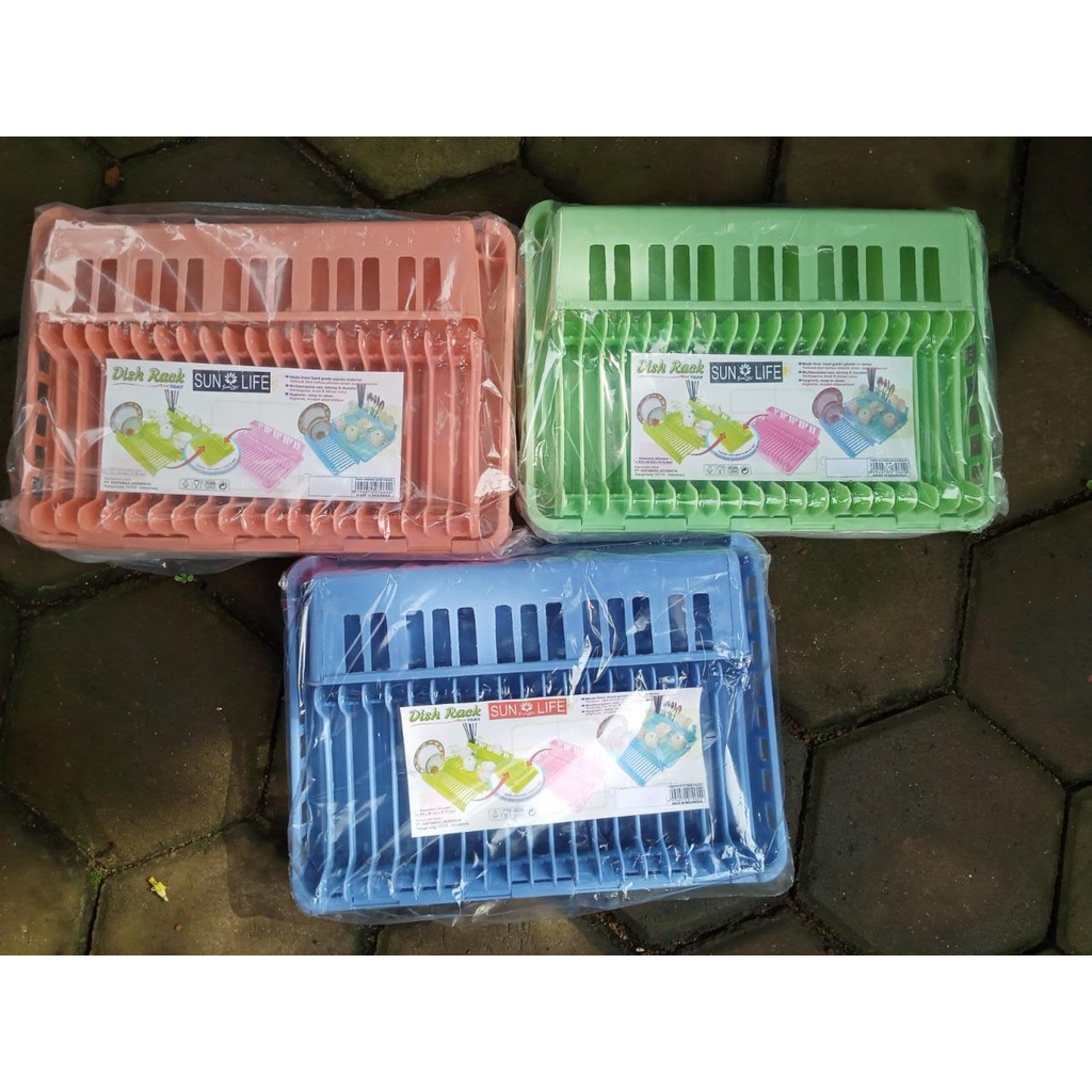 Rak piring  MURAH serbaguna plastik Multifungsi / Sunlife PARCO DISH RACK  dgn plus nampan serbaguna