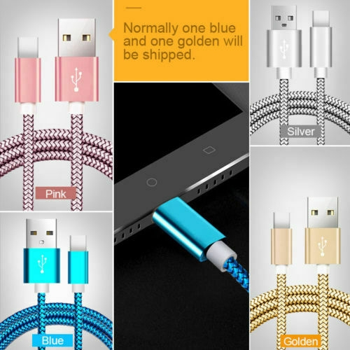 【P&amp;T】1/2/3M Nylon Braided Type C Data Sync Fast Charging Cables For Samsung S9 S9 S10