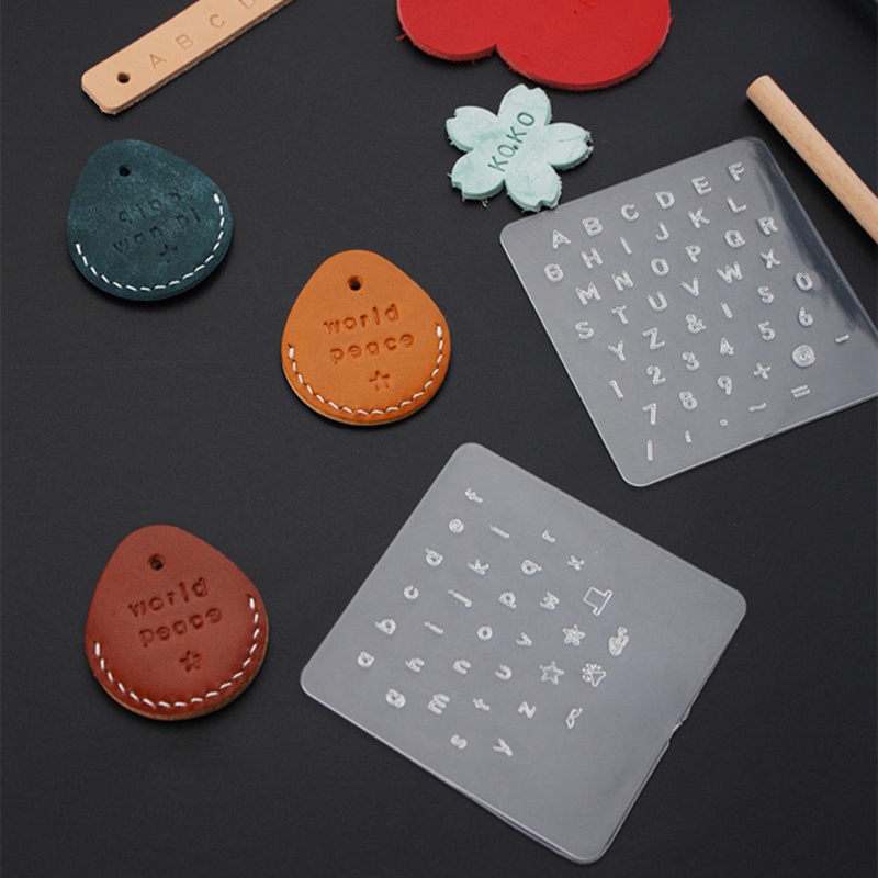 SIY  3Pcs DIY English Letter Leather StampTemplate Letter Number Leathercarft Stamping Tools Alphabet Stamps Handle Punch Kit