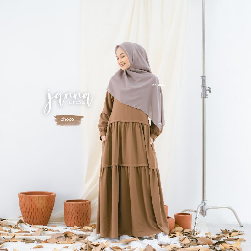 Janna Dress Set by Naisha (Gamis+khimar)