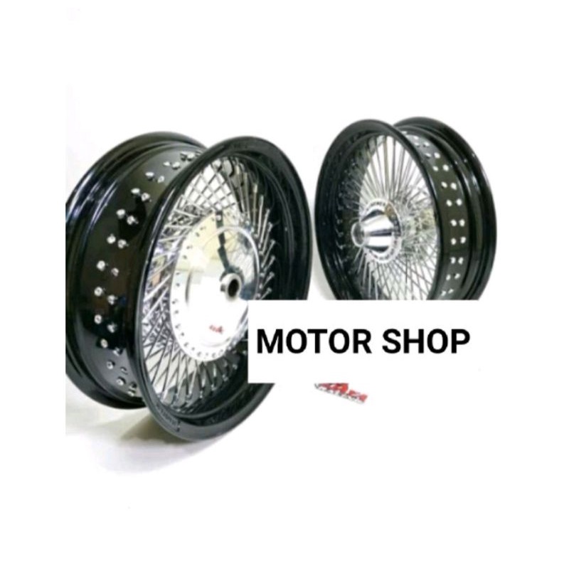 Velg custom 14 450 350 Lowrider beat vario scoopy sepaket dengan jari2,tromol, + BAN.