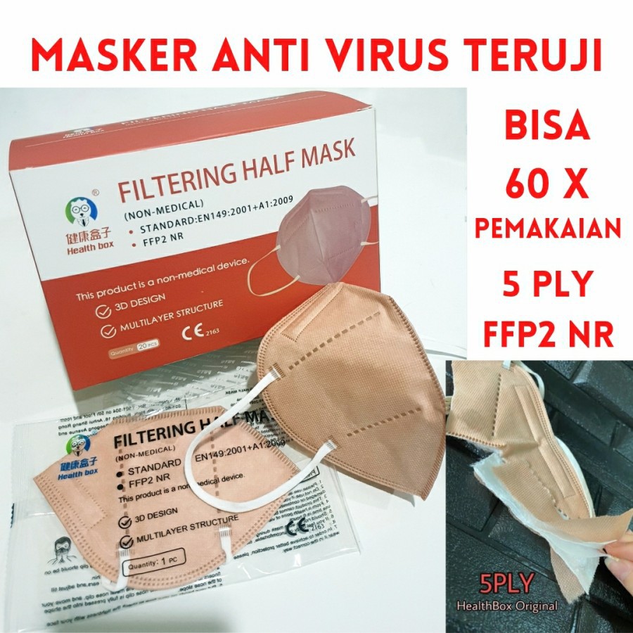 Masker Anti Virus 5Ply ICARE HEALTH BOX KN95 FILTERING HALF MASK