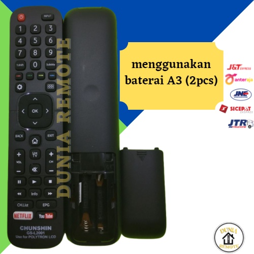 Remot Remote TV HISENSE Smart TV LED LCD GS L2001 tanpa setting