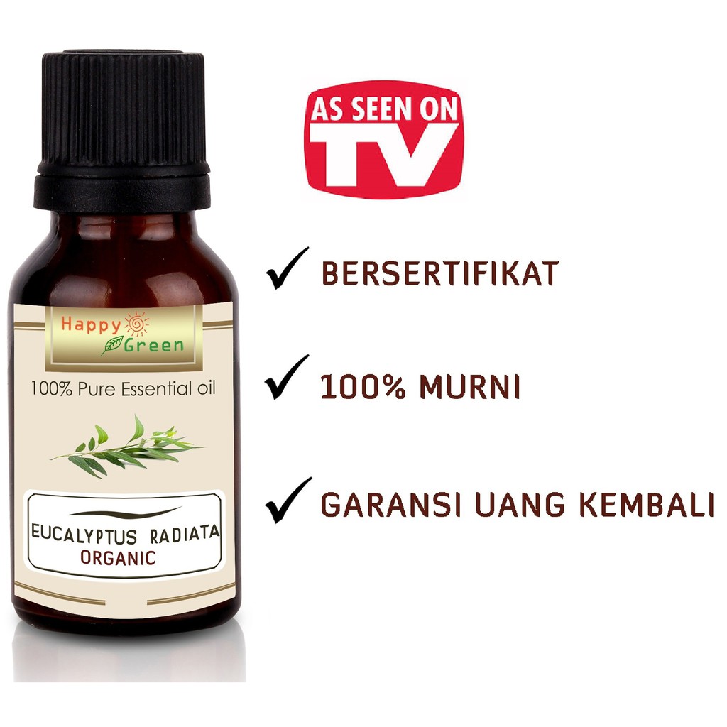 Happy Green ORGANIC Eucalyptus Radiata Essential Oil - Minyak Radiata