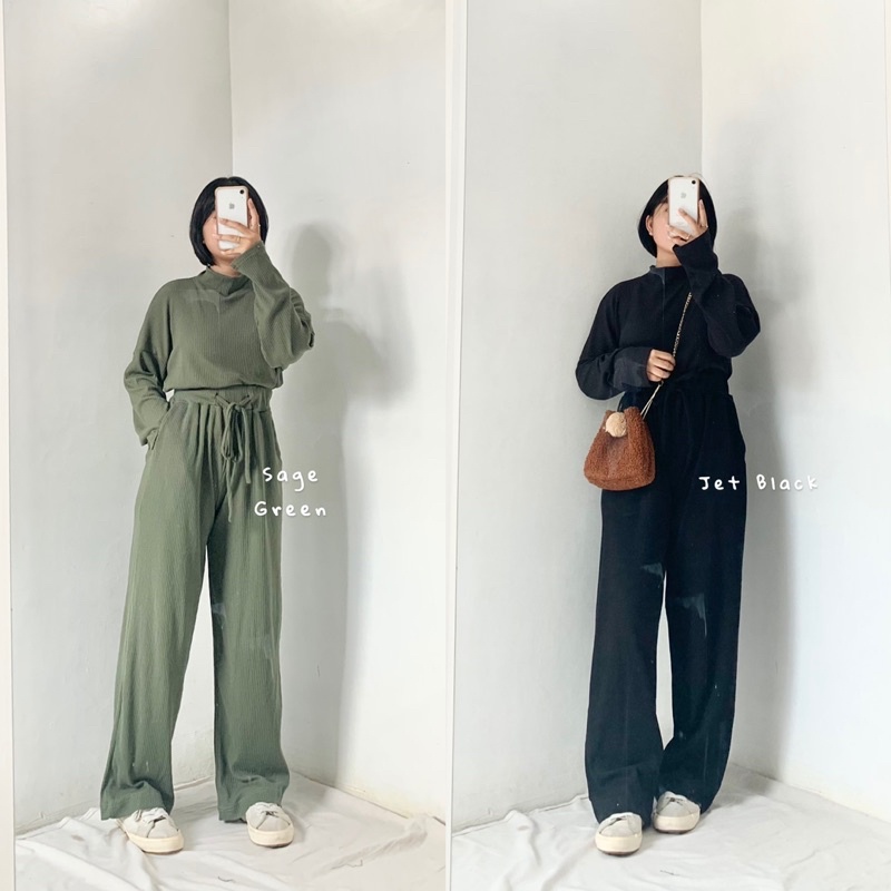 CANDIEZ KYLE Comfy Set | Turtleneck Sweatshirt & Cullotes | bisa dibeli terpisah-1