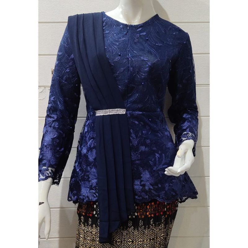 IndahKebaya | HANYA ATASAN / KEBAYA AURORA SELENDANG BROKAT TILLE MUTIARA / WISUDA / KARTINI / AKAD