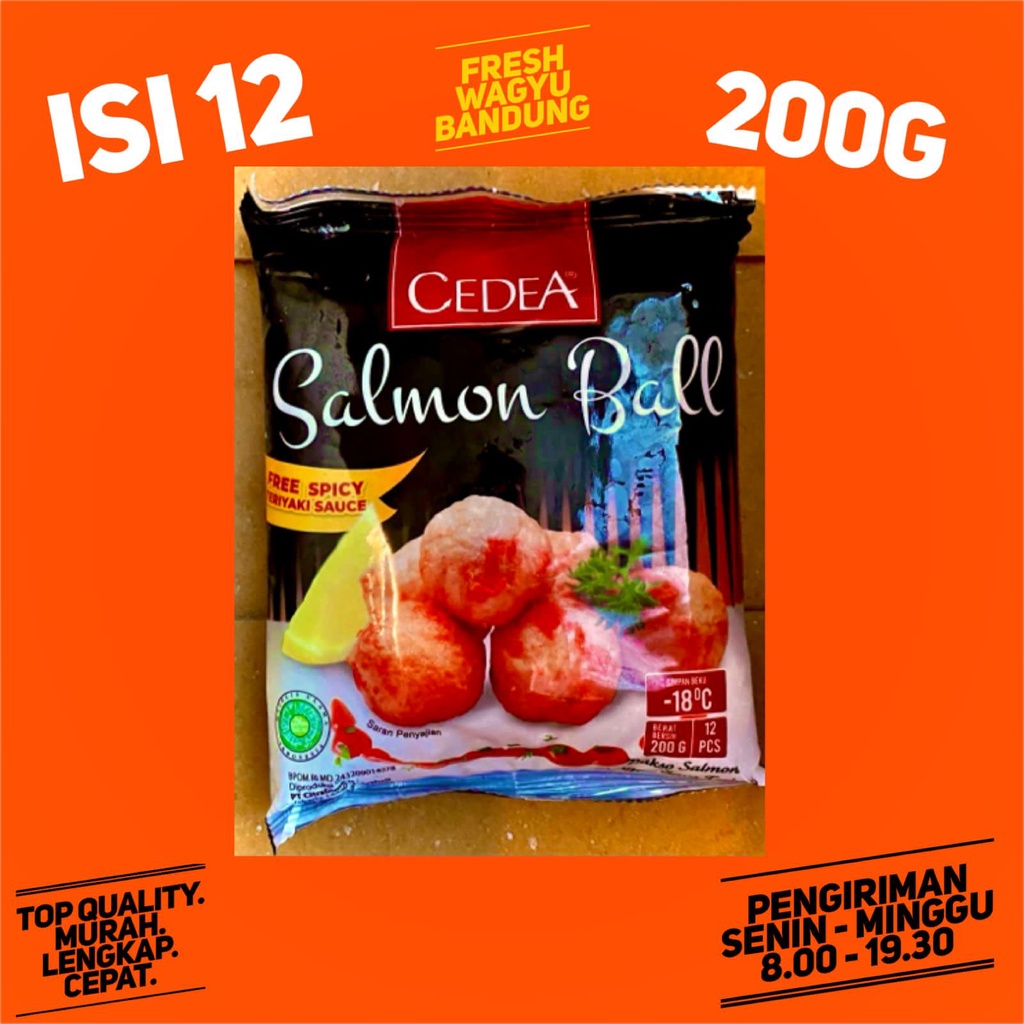 Jual Cedea Baso Salmon Ball 200g Suki Shabu Steamboat Halal Premium