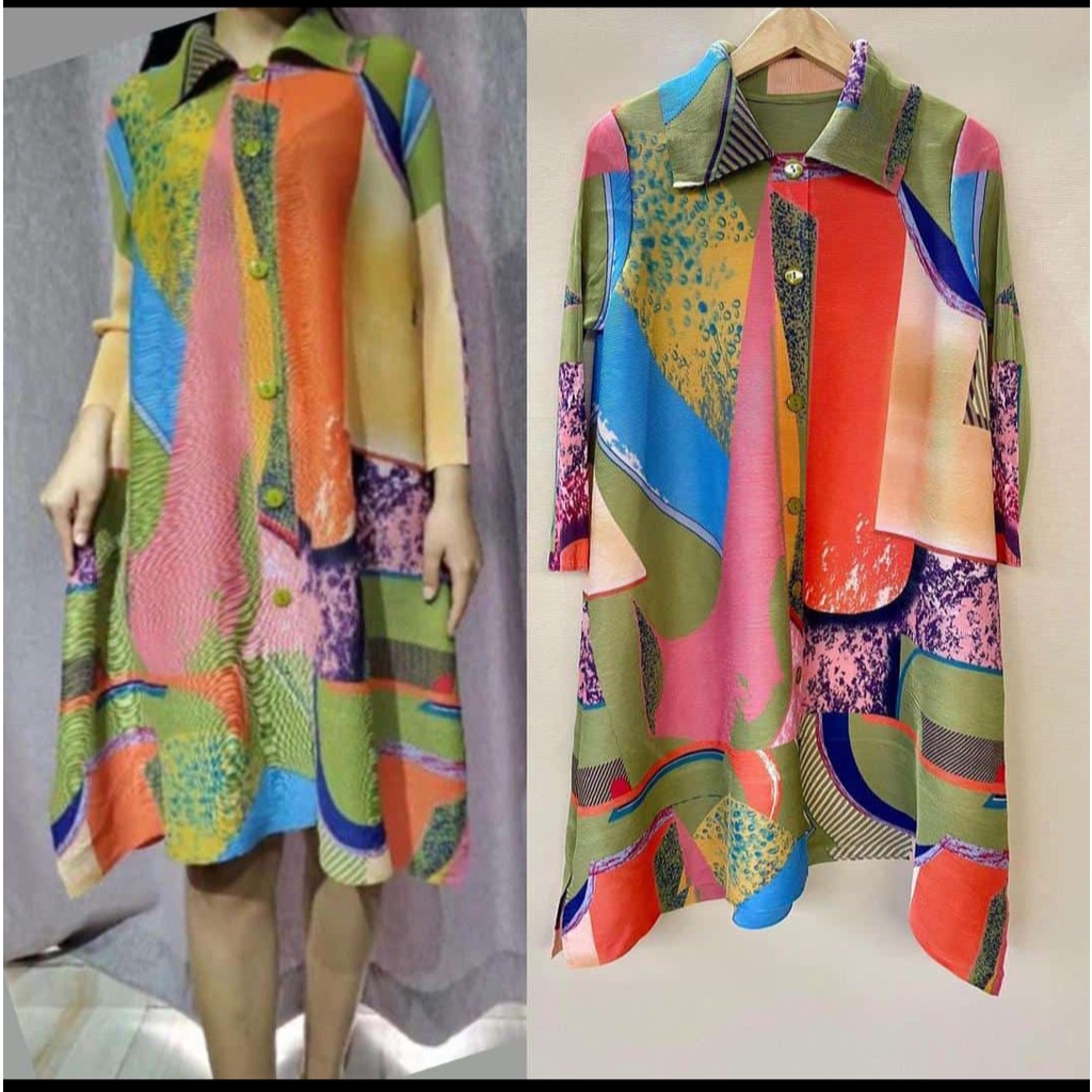 dress plisket turun naik/ dress plisket premium bangkok/ dress plisket kekinian/ dress plisket abstr