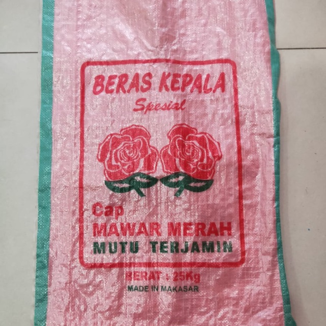 

50 lbr Karung beras kepala Cap mawar merah 25 KG